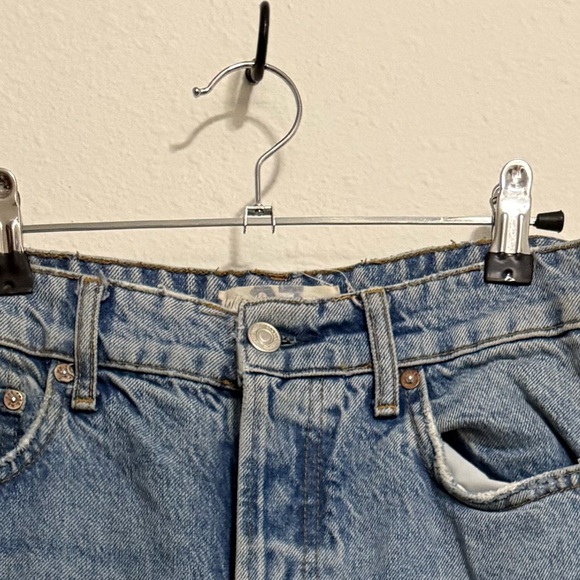 Free People Light Blue Ripped Wide-Leg Jeans - Picture 2 of 2